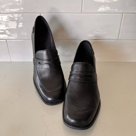 Camper Women’s Kiara Block Heeled Leather Loafers - Picture 3 of 8